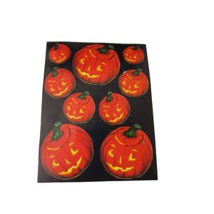 Jack O Lantern Stickers Pumpkin Halloween Vintage Stickers Fasson Single Sheet
